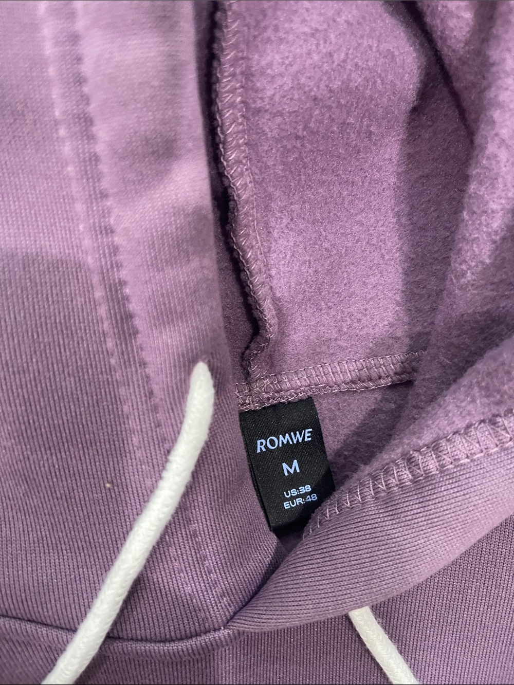 ROMWE Purple Crewneck Hoodie with Blue Graphic View 2